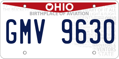 OH license plate GMV9630