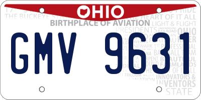 OH license plate GMV9631