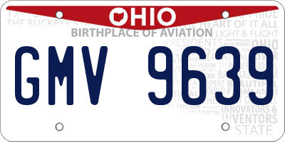 OH license plate GMV9639