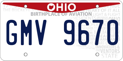 OH license plate GMV9670