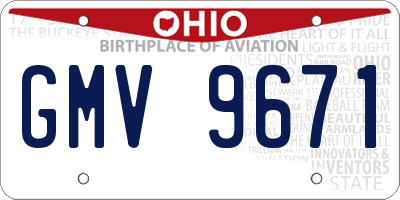 OH license plate GMV9671