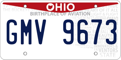 OH license plate GMV9673