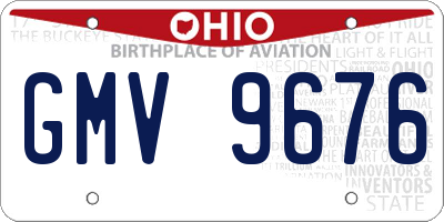 OH license plate GMV9676