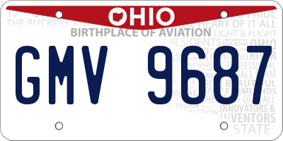 OH license plate GMV9687