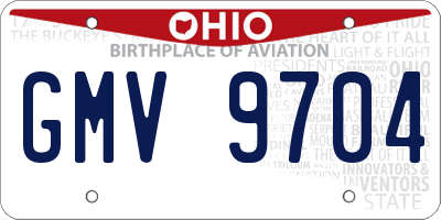 OH license plate GMV9704
