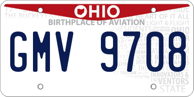 OH license plate GMV9708