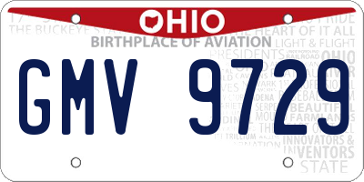 OH license plate GMV9729