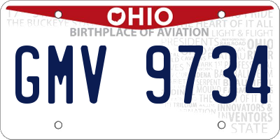 OH license plate GMV9734
