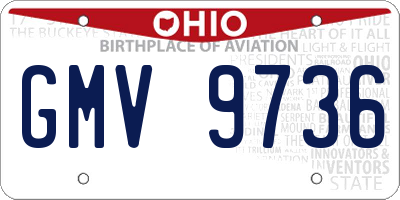 OH license plate GMV9736