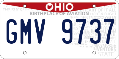 OH license plate GMV9737