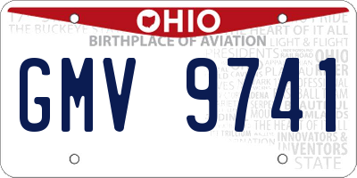 OH license plate GMV9741