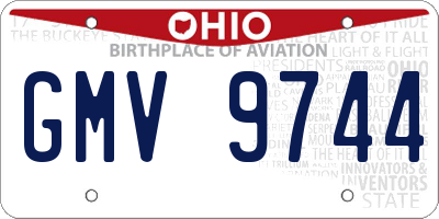 OH license plate GMV9744