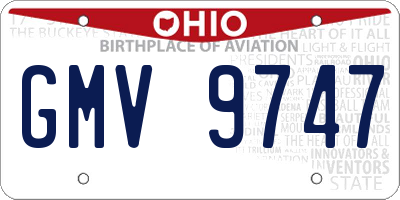 OH license plate GMV9747