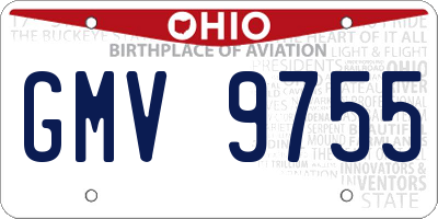 OH license plate GMV9755