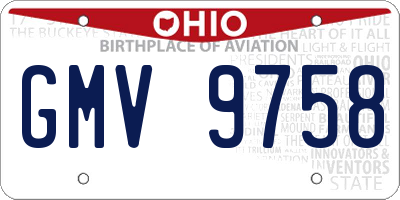 OH license plate GMV9758