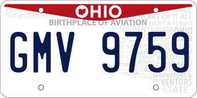OH license plate GMV9759