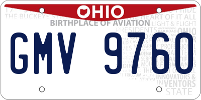 OH license plate GMV9760