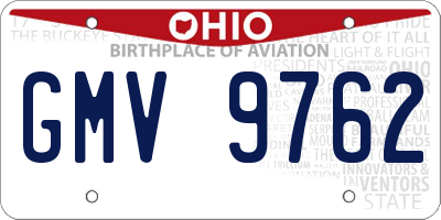 OH license plate GMV9762