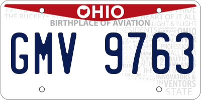 OH license plate GMV9763