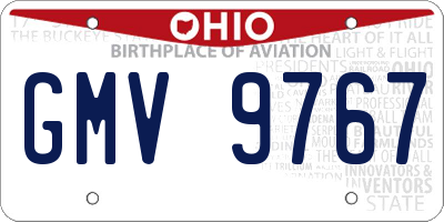 OH license plate GMV9767