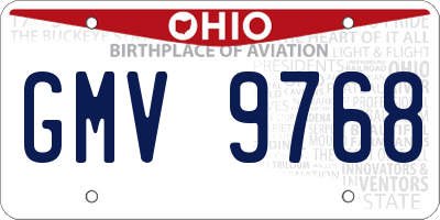 OH license plate GMV9768