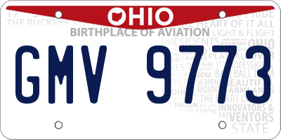OH license plate GMV9773