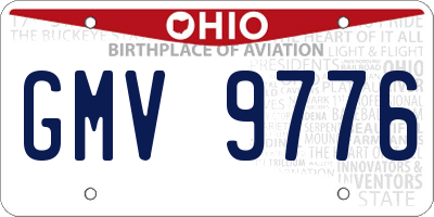 OH license plate GMV9776