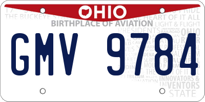 OH license plate GMV9784