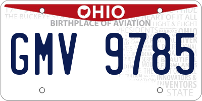 OH license plate GMV9785