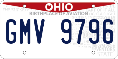 OH license plate GMV9796