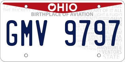 OH license plate GMV9797