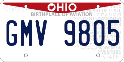 OH license plate GMV9805