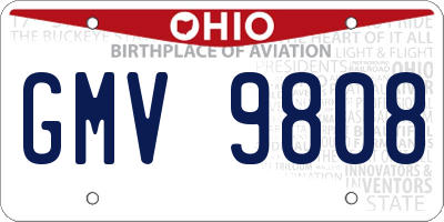 OH license plate GMV9808