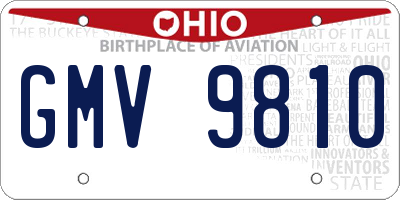 OH license plate GMV9810