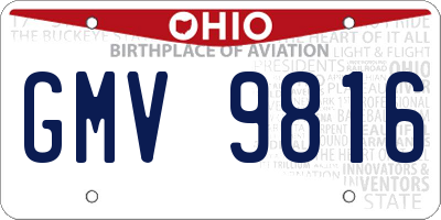 OH license plate GMV9816