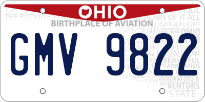 OH license plate GMV9822