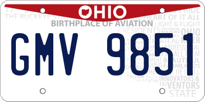 OH license plate GMV9851