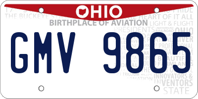 OH license plate GMV9865