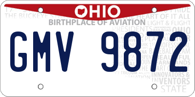 OH license plate GMV9872