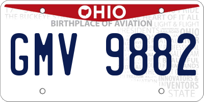 OH license plate GMV9882