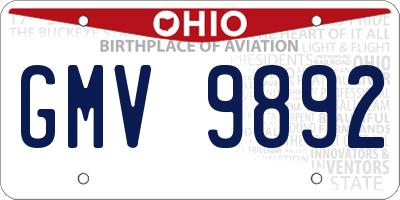 OH license plate GMV9892