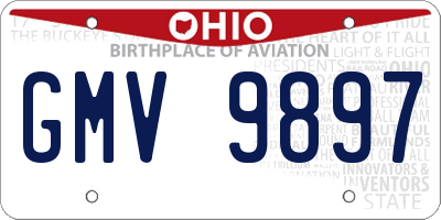 OH license plate GMV9897
