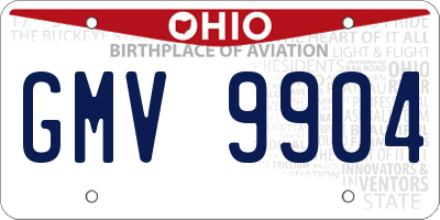 OH license plate GMV9904