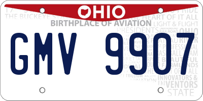 OH license plate GMV9907
