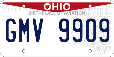 OH license plate GMV9909