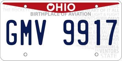 OH license plate GMV9917