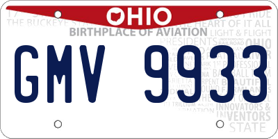 OH license plate GMV9933