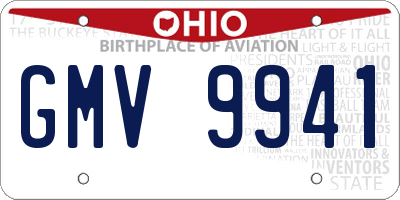 OH license plate GMV9941