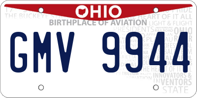 OH license plate GMV9944