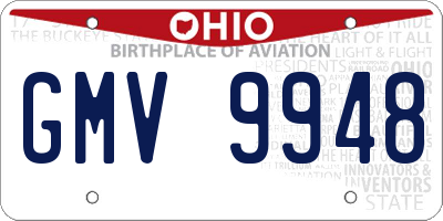 OH license plate GMV9948